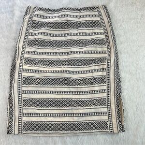 Ann Taylor Loft skirt 8 Petite white tribal embroidered Pencil Skirt NWT